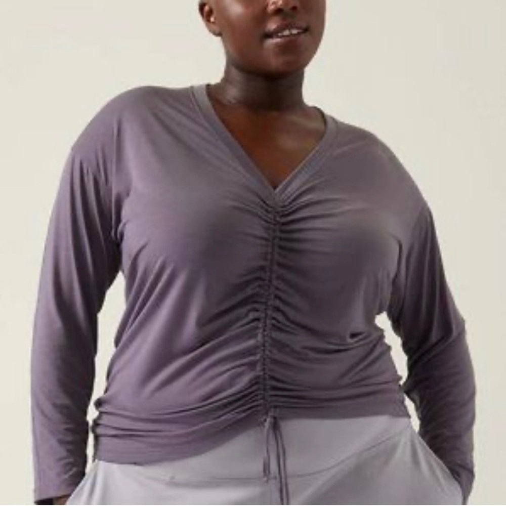 Athleta Crossover Ruched Top in Dusk